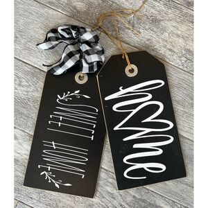 Welcome Sign Home Sweet Home Hanging Front‎ Door Buffalo Plaid Handmade 14"